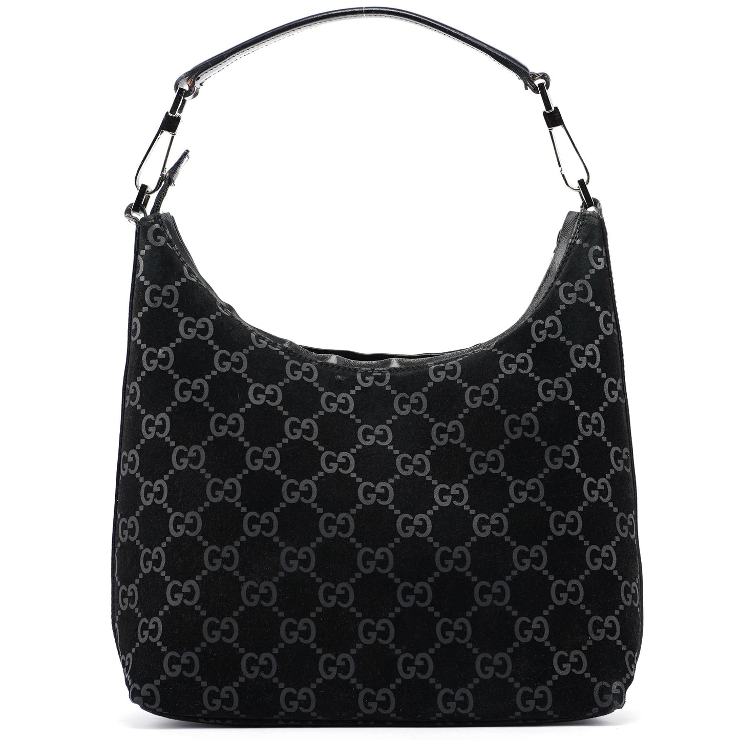 Black Suede GG Shoulder Bag