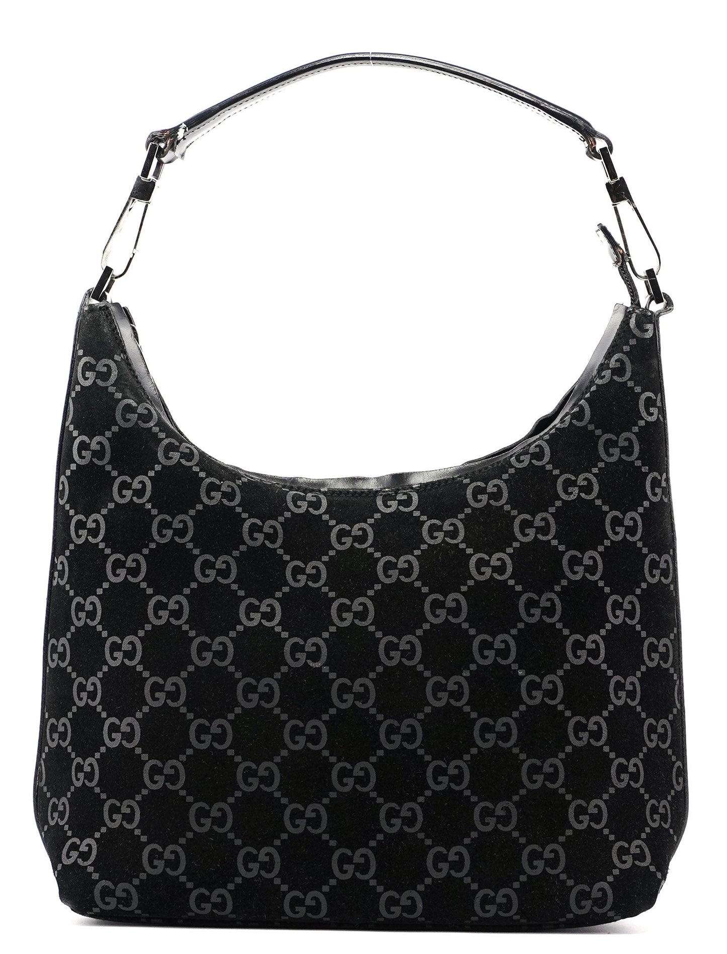 Black Suede GG Shoulder Bag