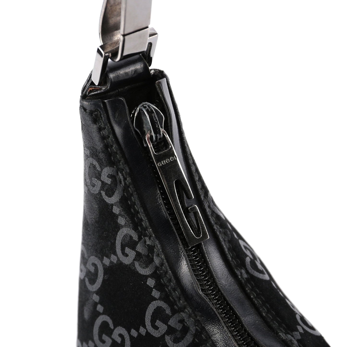 Black Suede GG Shoulder Bag