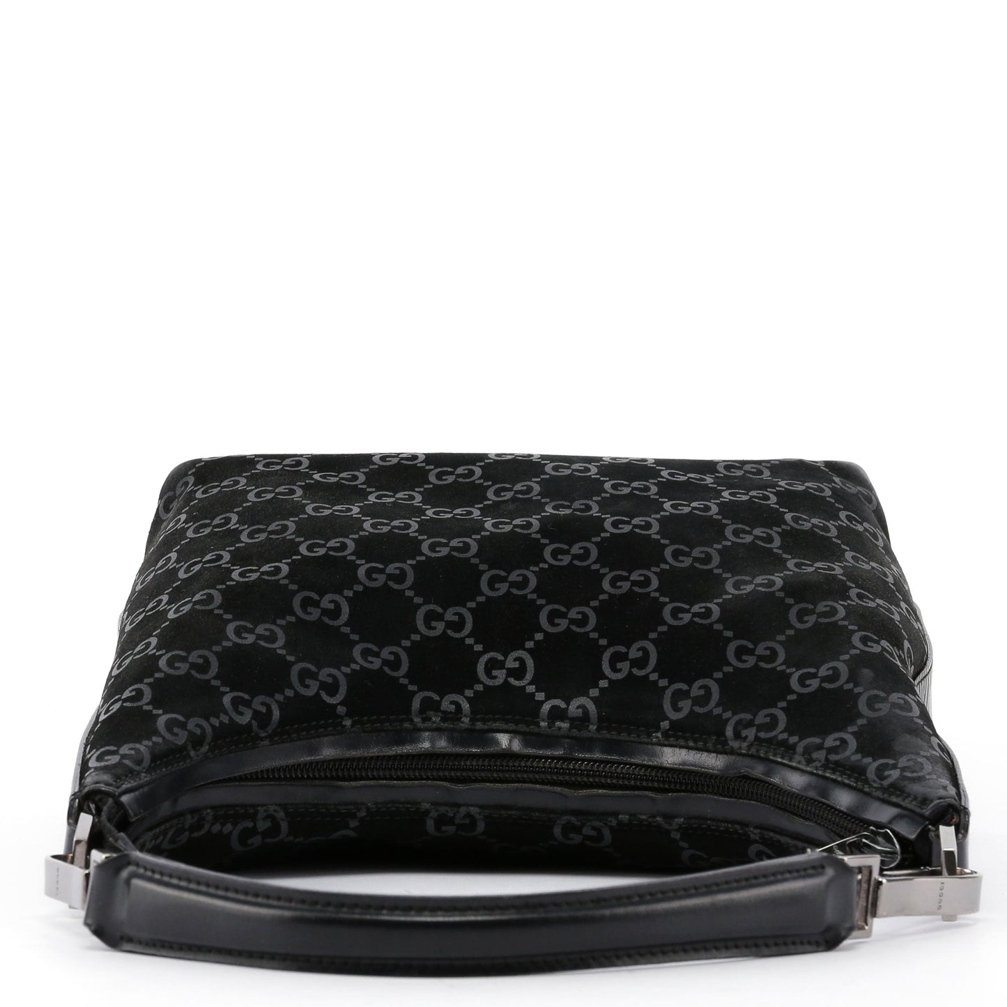 Black Suede GG Shoulder Bag