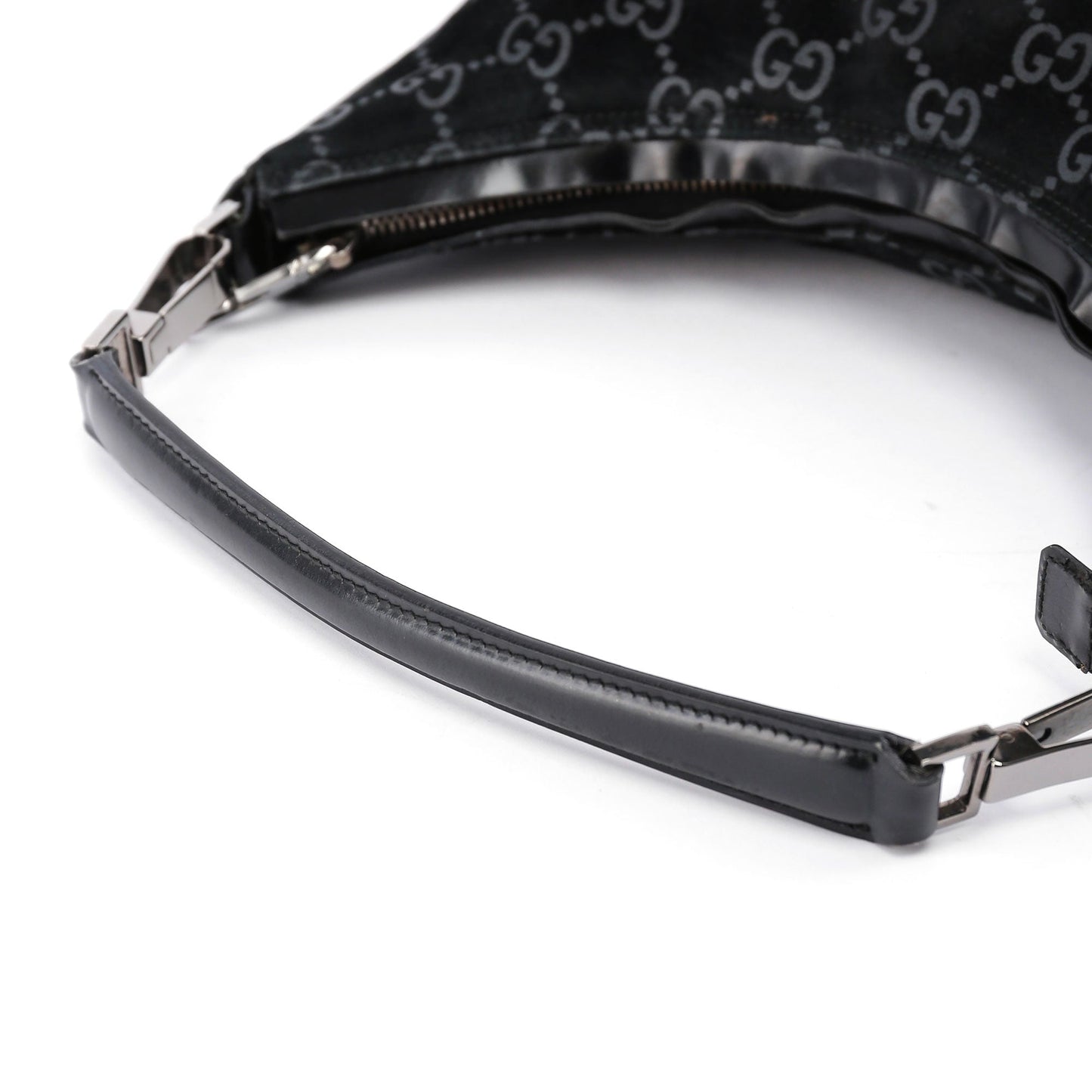 Black Suede GG Shoulder Bag