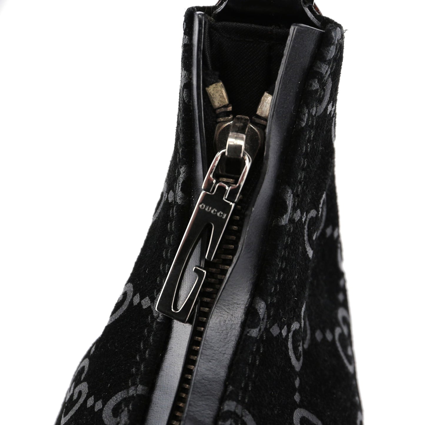 Black Suede GG Shoulder Bag