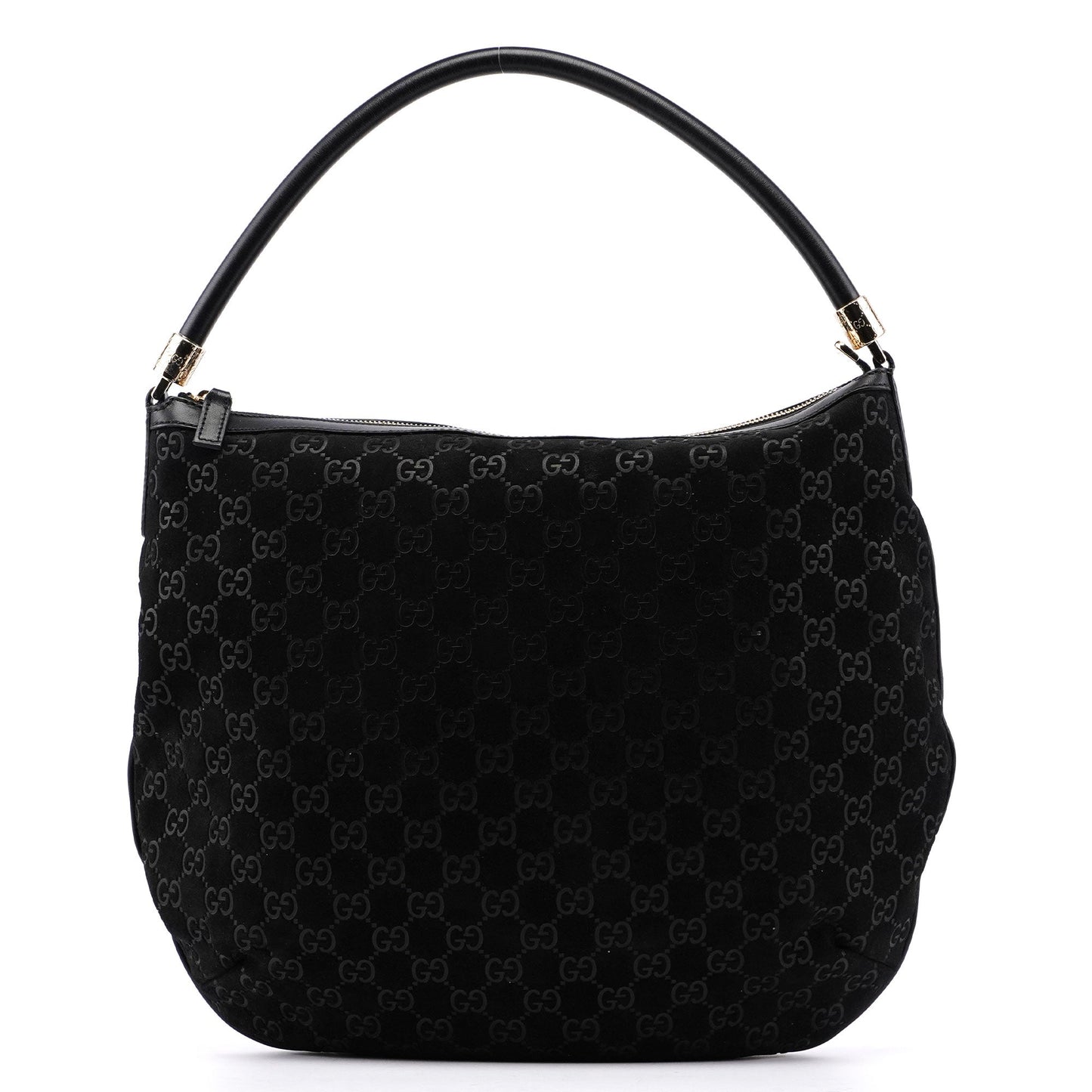 Black Suede GG Shoulder Hobo Bag