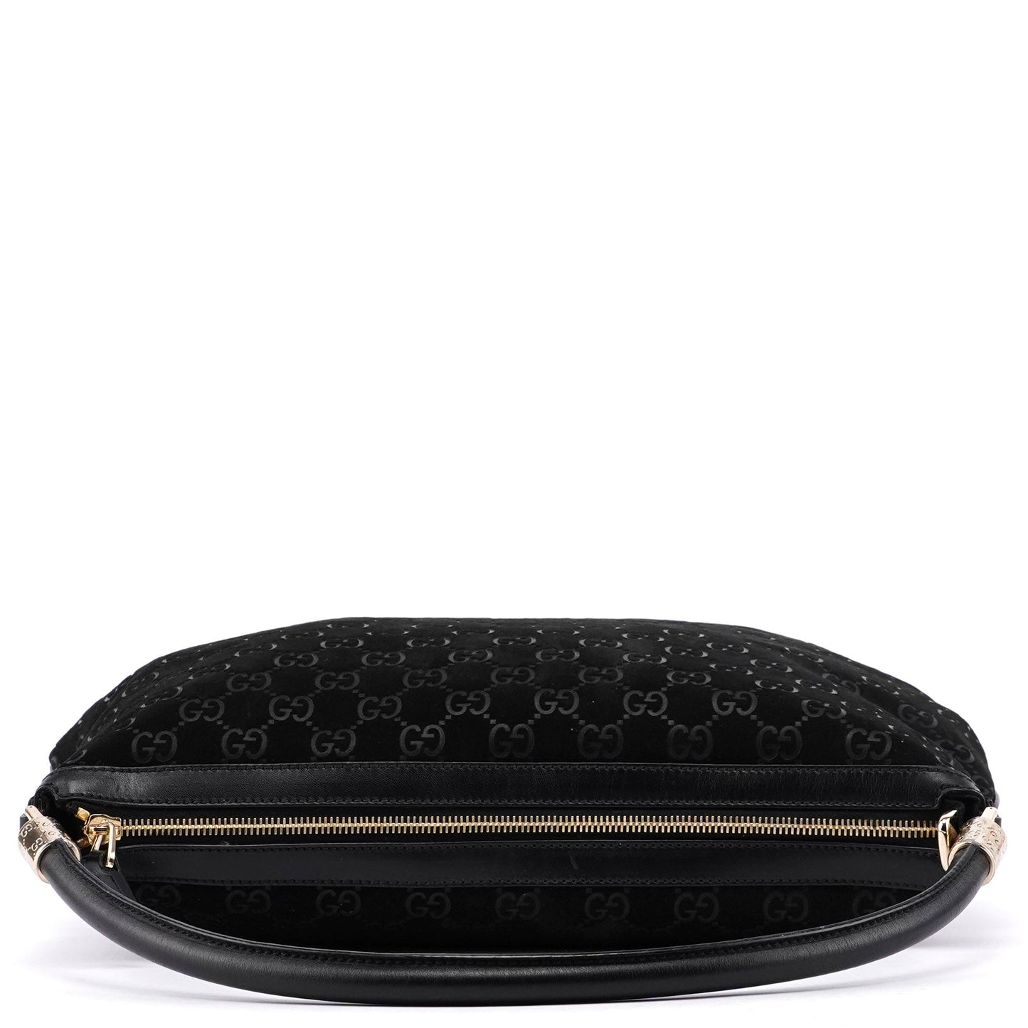 Black Suede GG Shoulder Hobo Bag