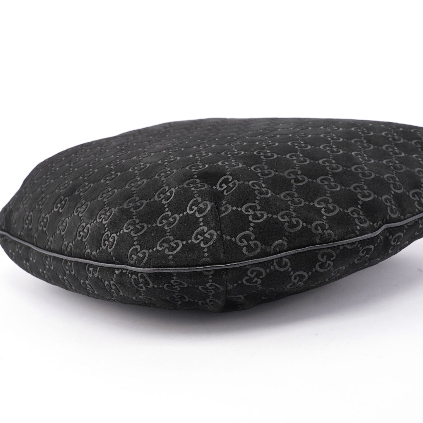 Black Suede GG Shoulder Hobo Bag