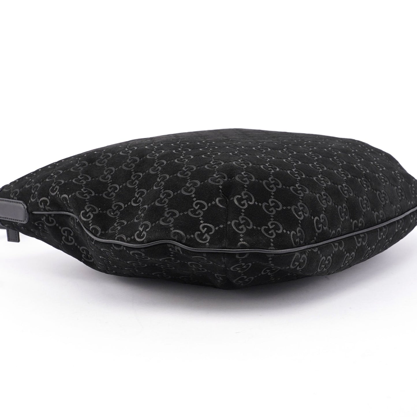 Black Suede GG Shoulder Hobo Bag
