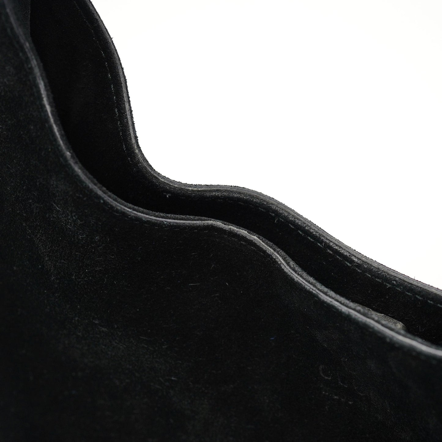 Black Suede Hobo Shoulder Bag