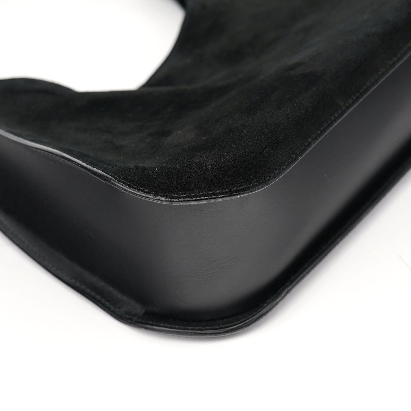 Black Suede Hobo Shoulder Bag