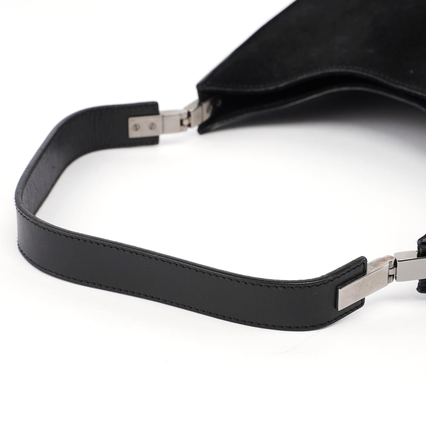 Black Suede Hobo Shoulder Bag