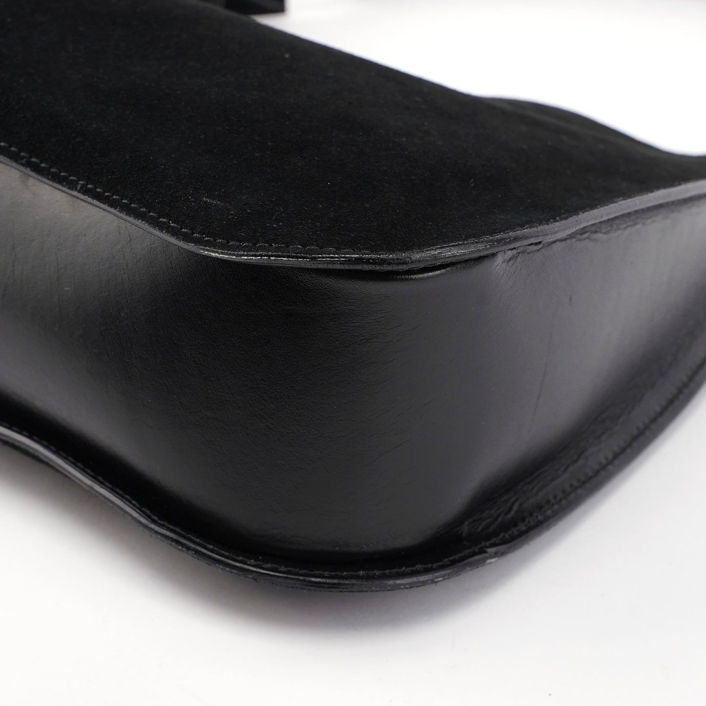 Black Suede Hobo Shoulder Bag