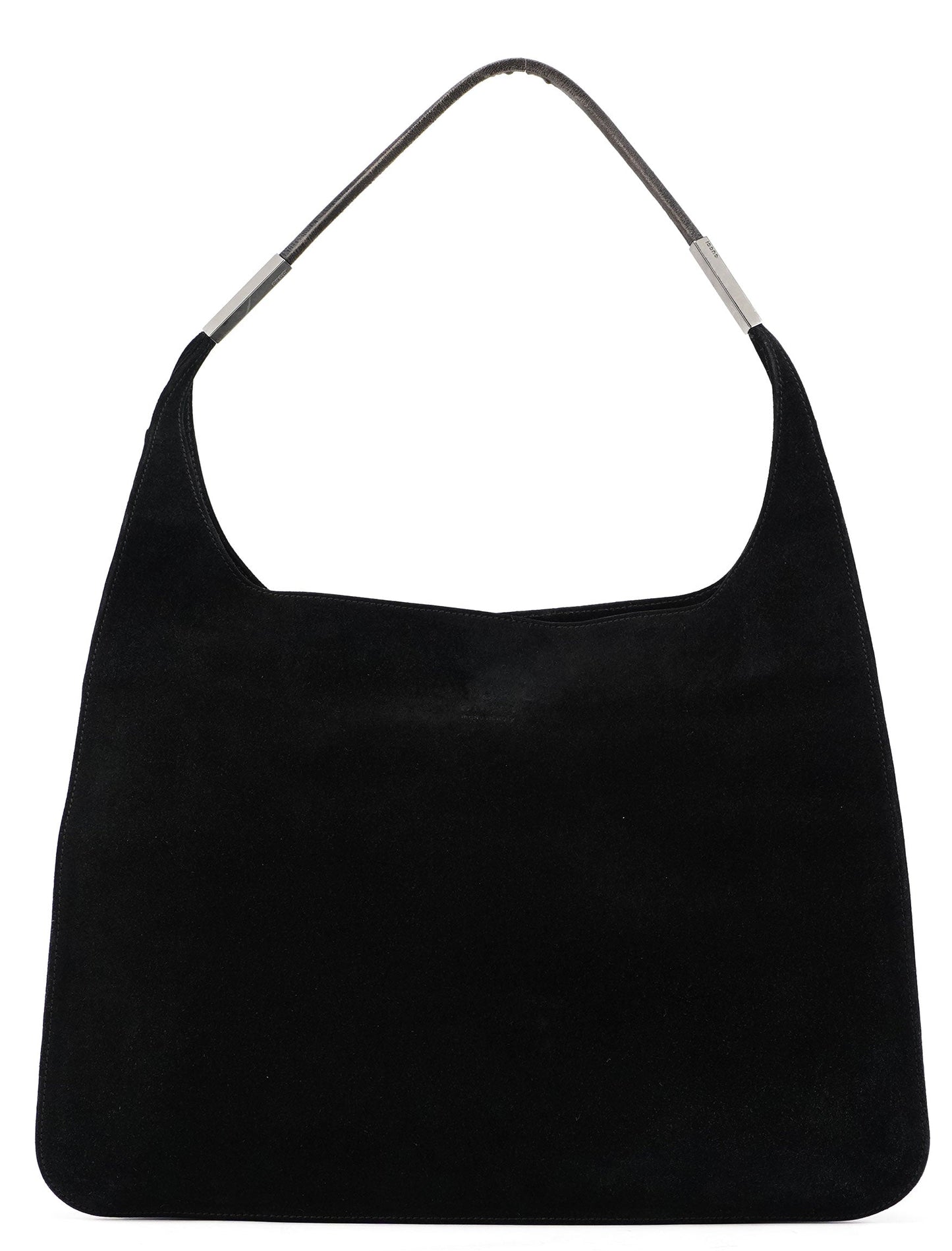 Black Suede Hobo Shoulder Bag