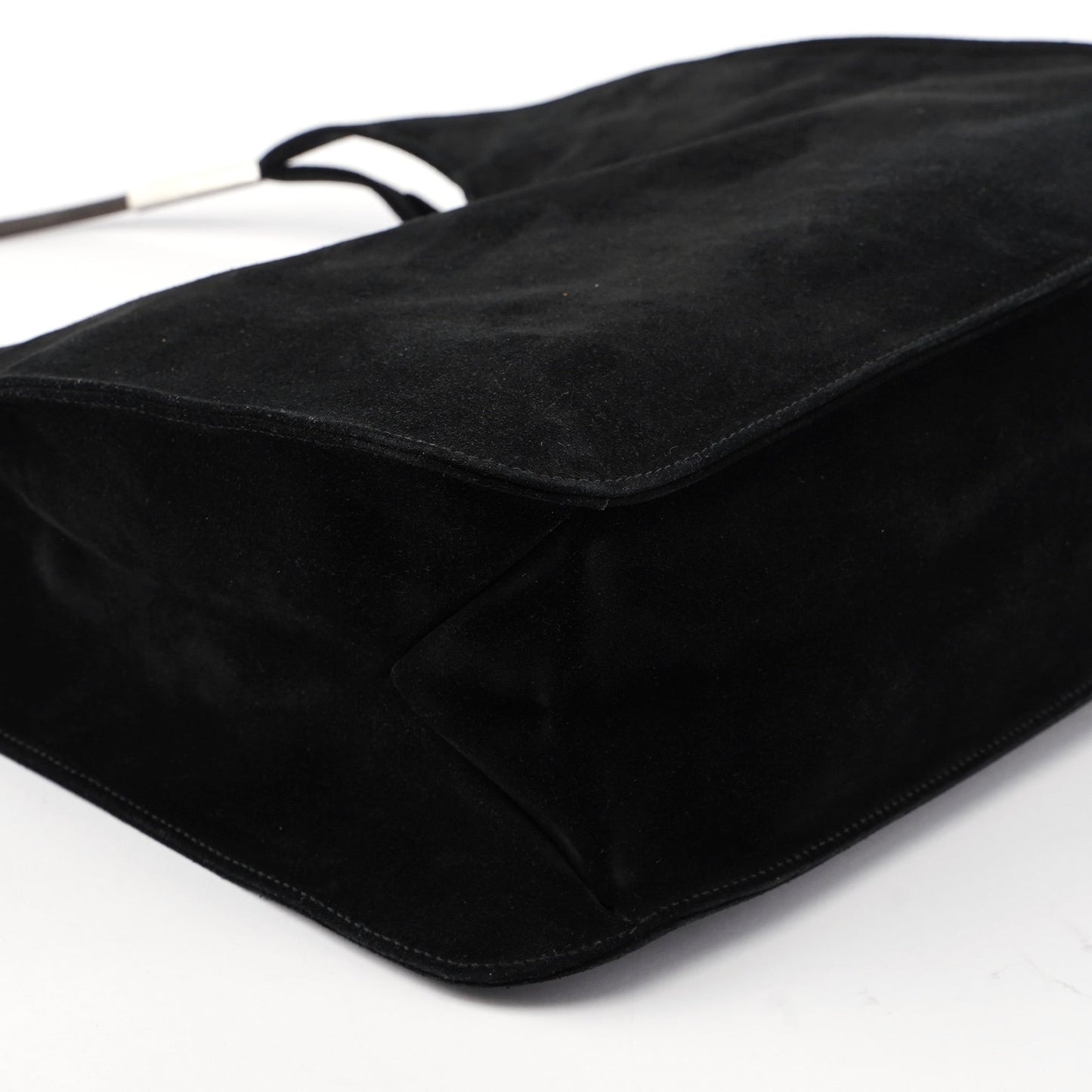 Black Suede Hobo Shoulder Bag