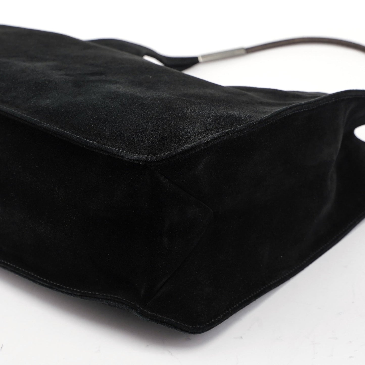 Black Suede Hobo Shoulder Bag