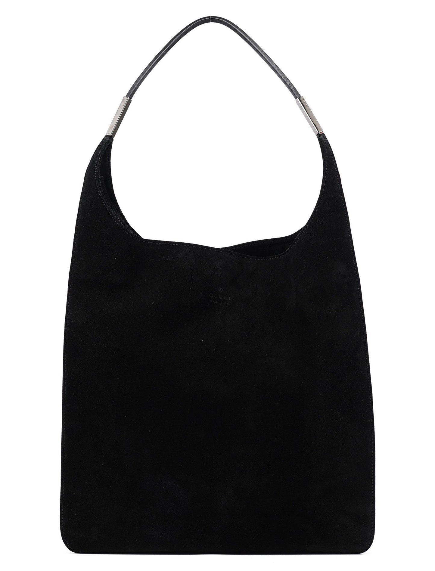 Black Suede Hobo Shoulder Bag