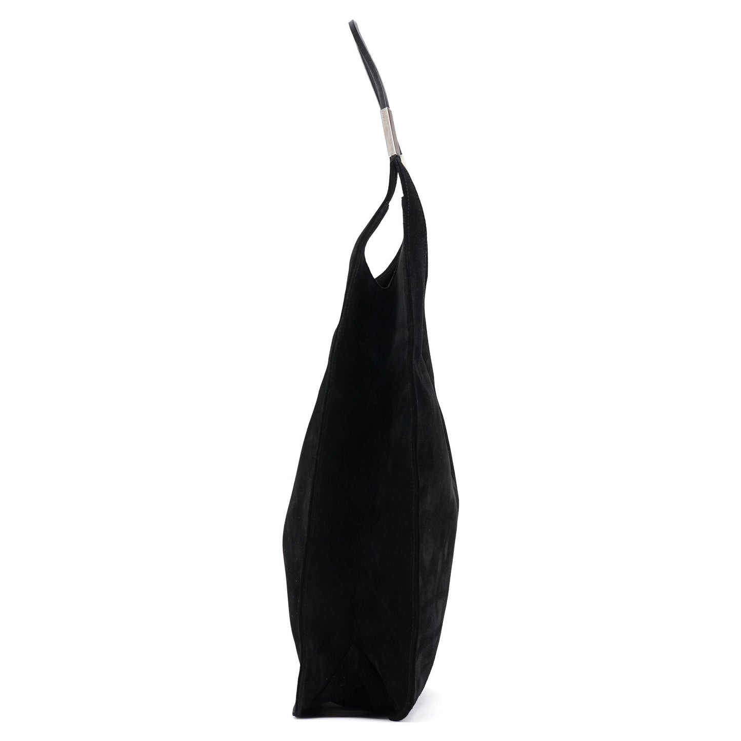 Black Suede Hobo Shoulder Bag