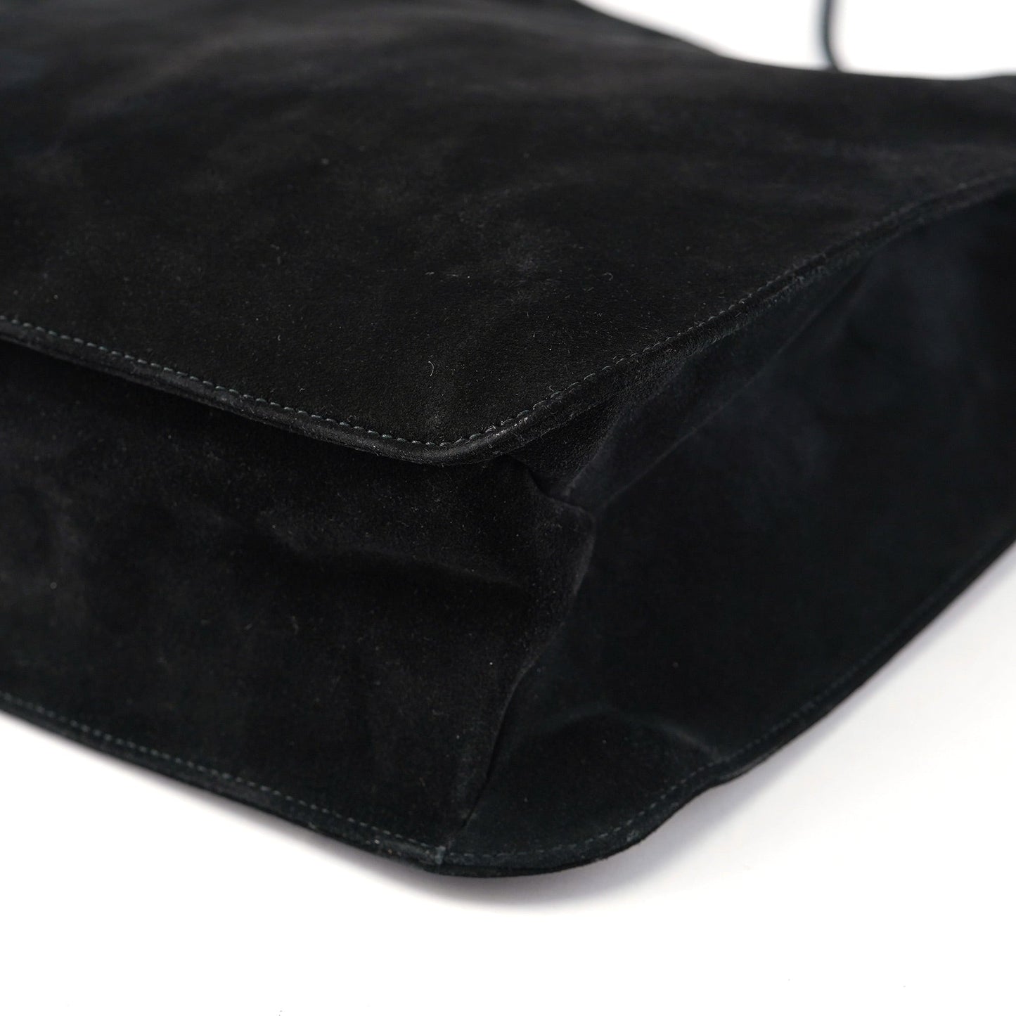 Black Suede Hobo Shoulder Bag