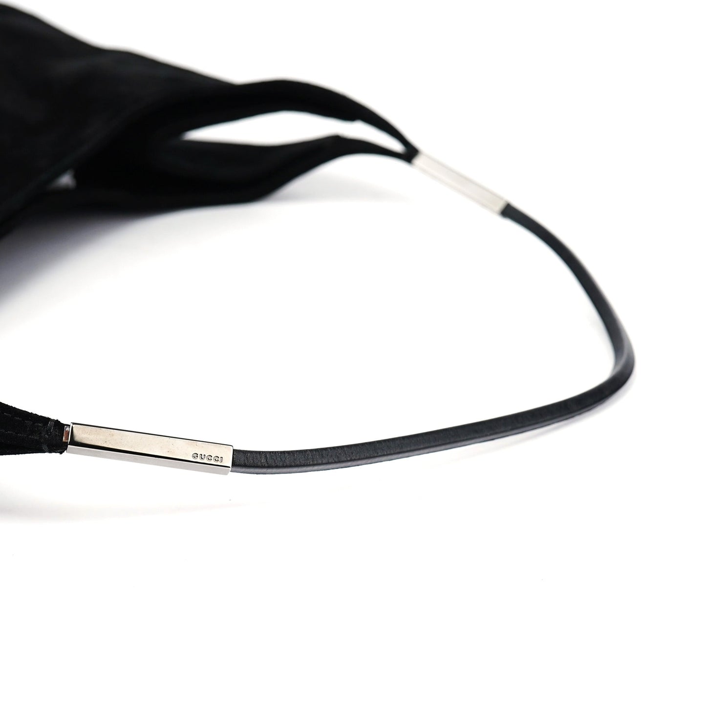 Black Suede Hobo Shoulder Bag