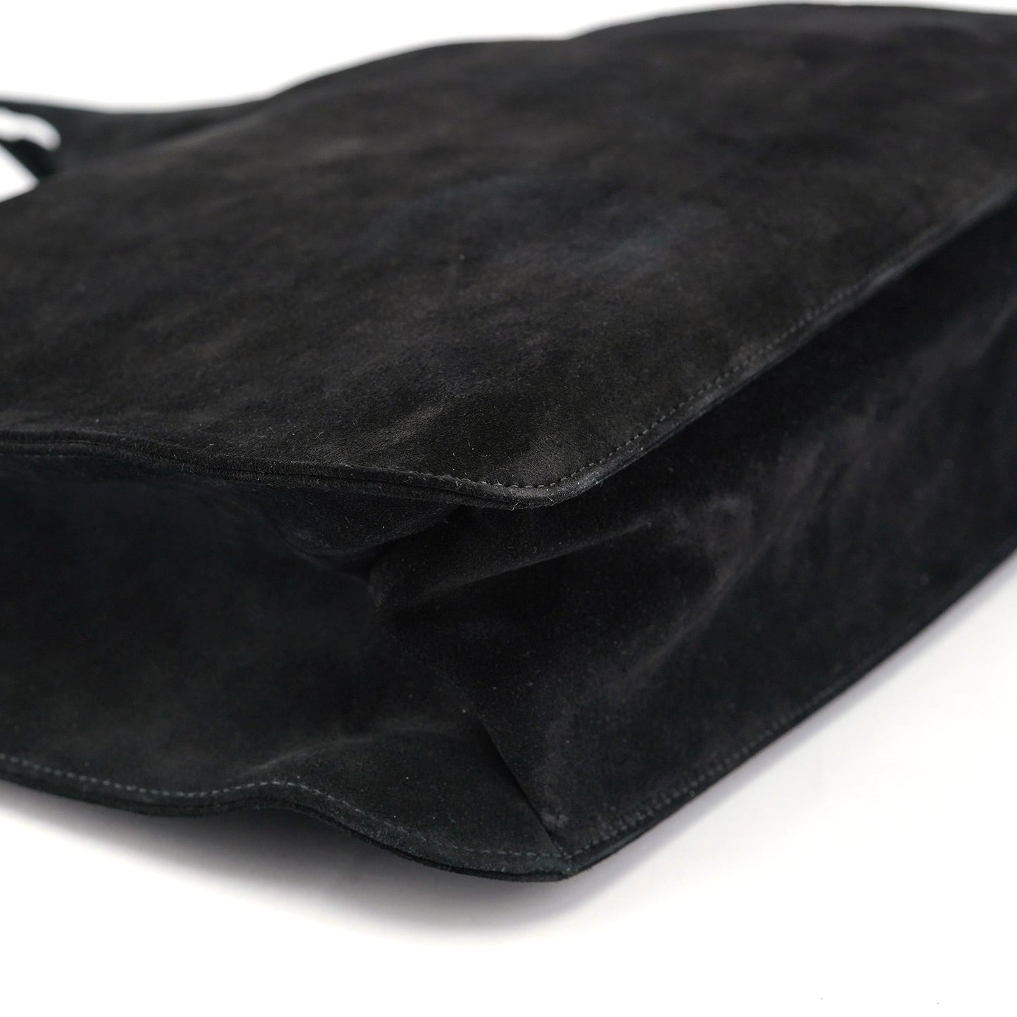 Black Suede Hobo Shoulder Bag