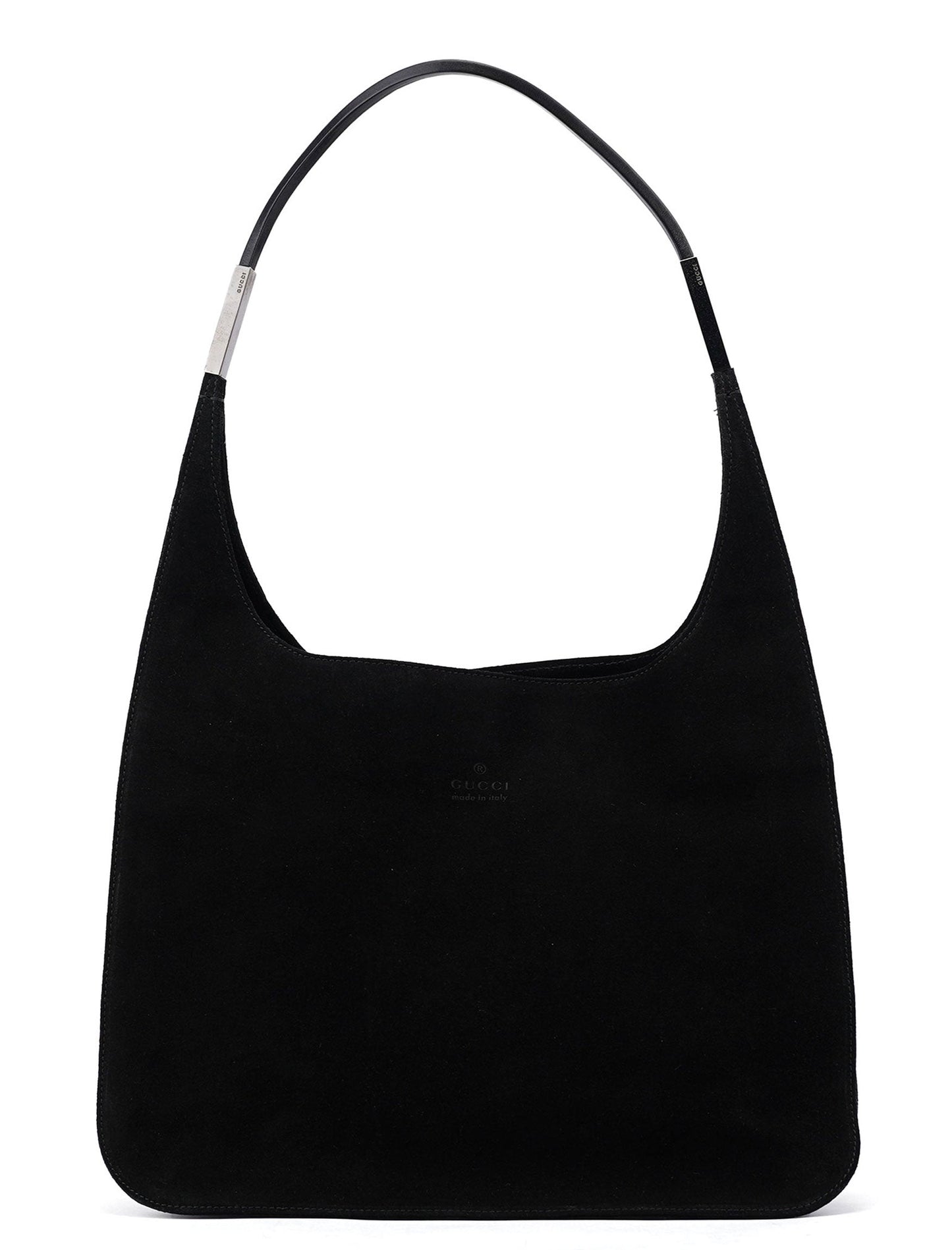 Black Suede Hobo Shoulder Bag