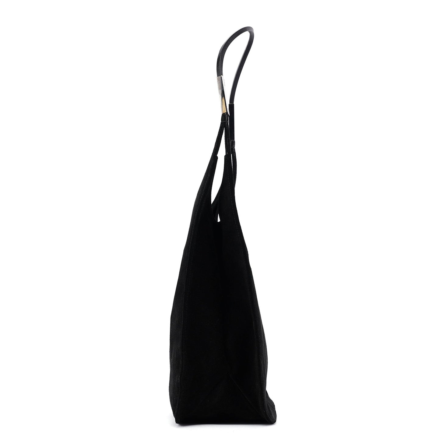 Black Suede Hobo Shoulder Bag