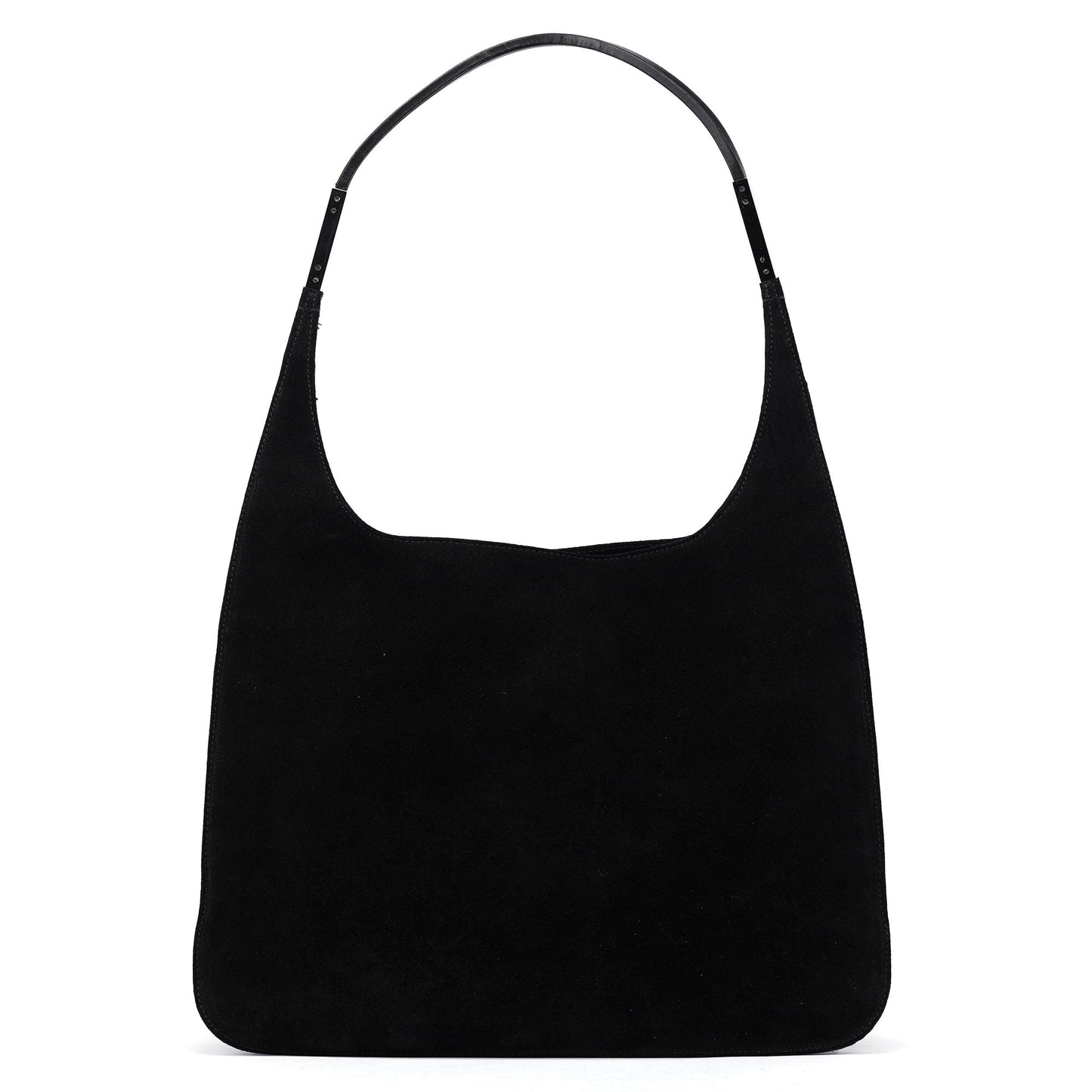 Black Suede Hobo Shoulder Bag