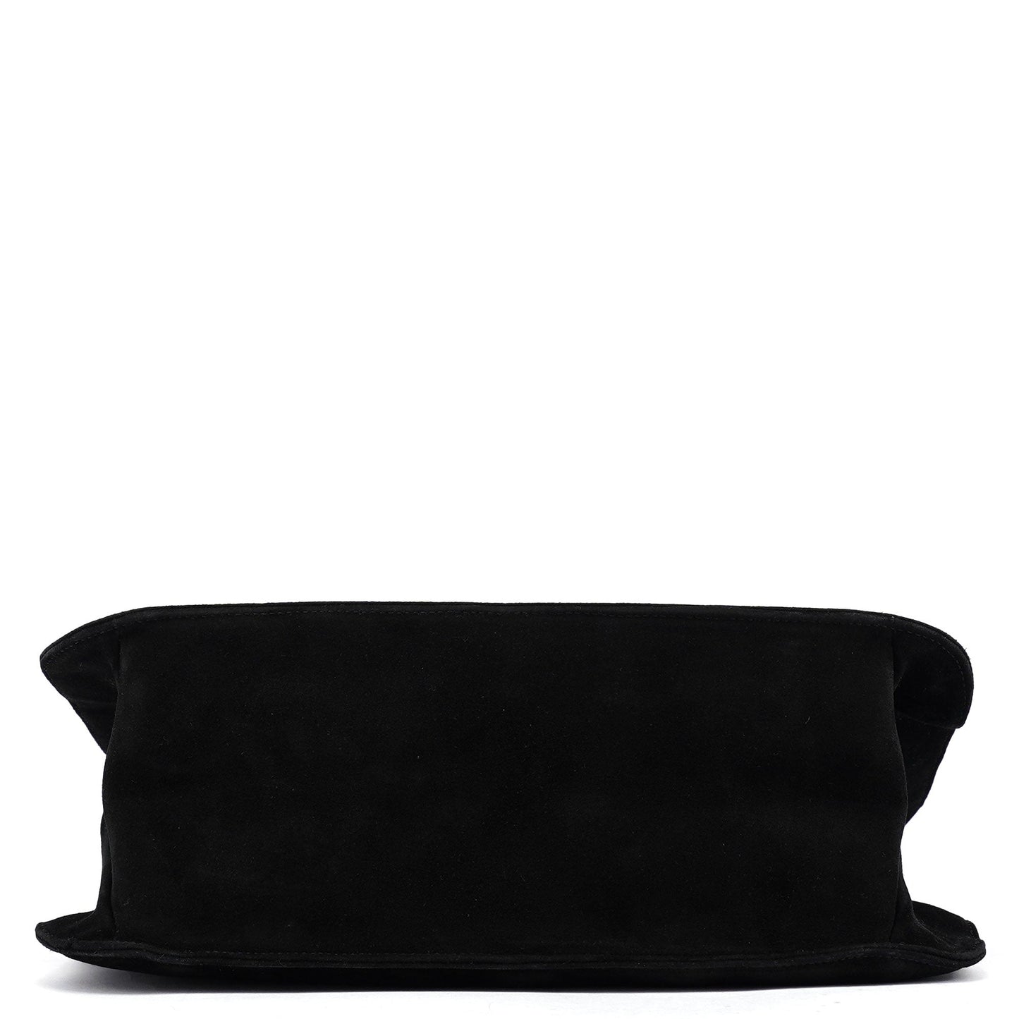 Black Suede Hobo Shoulder Bag