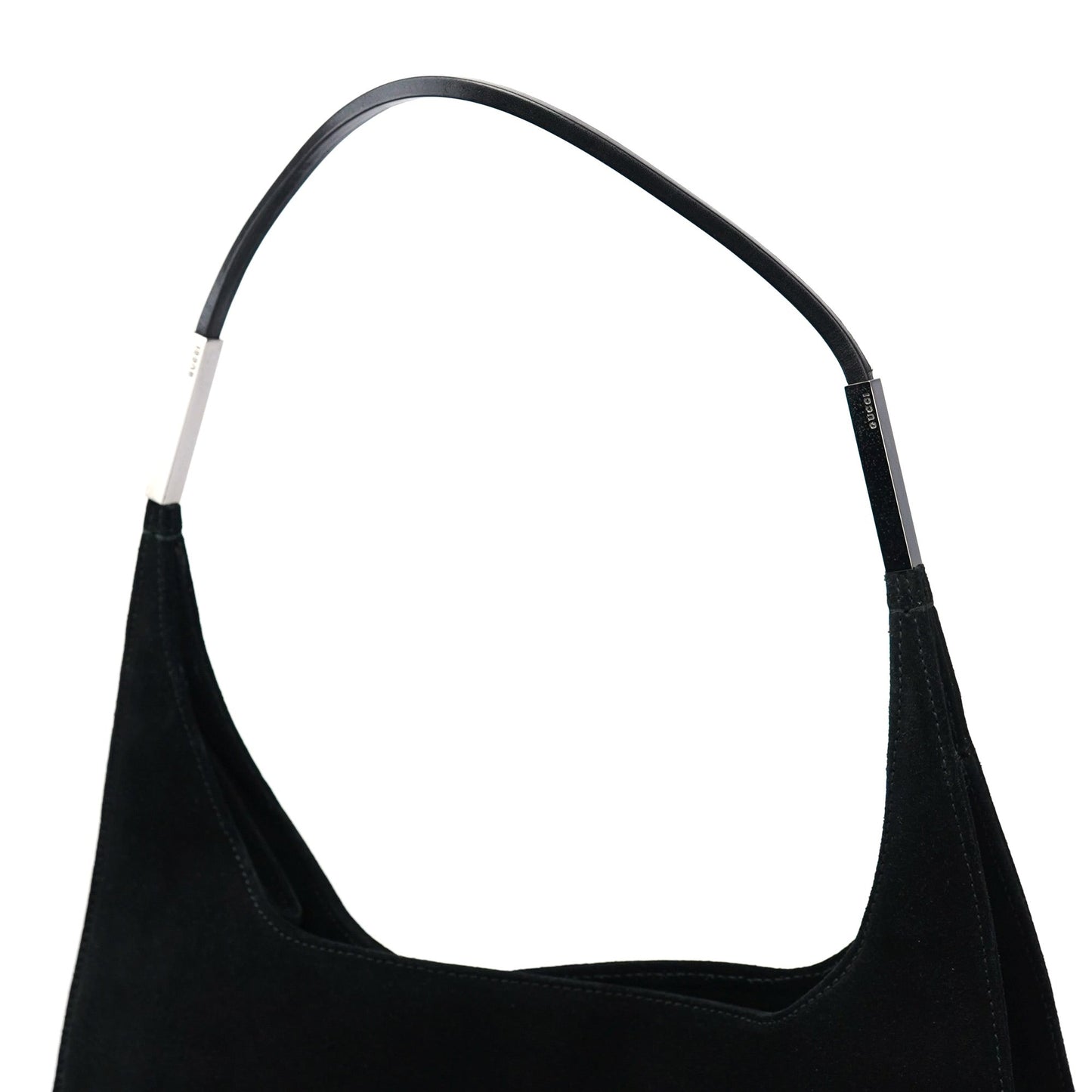 Black Suede Hobo Shoulder Bag