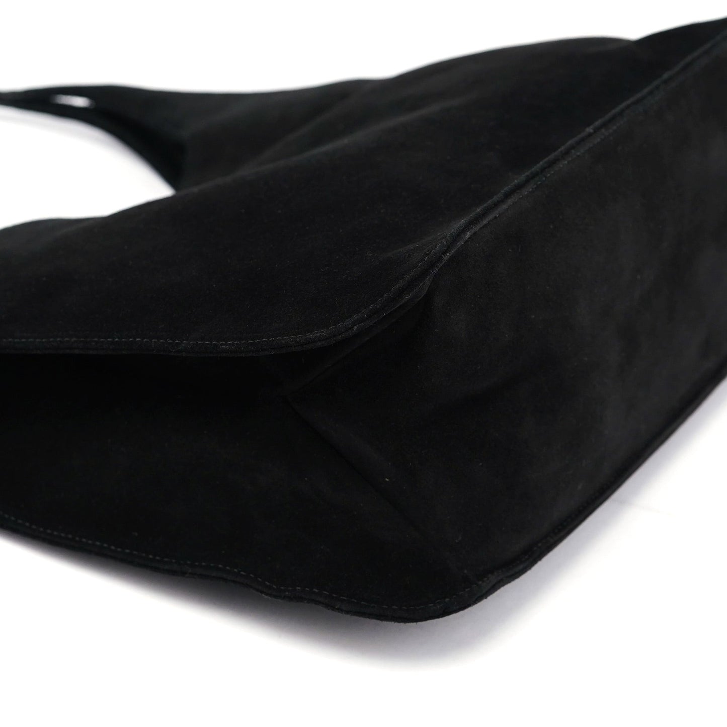 Black Suede Hobo Shoulder Bag