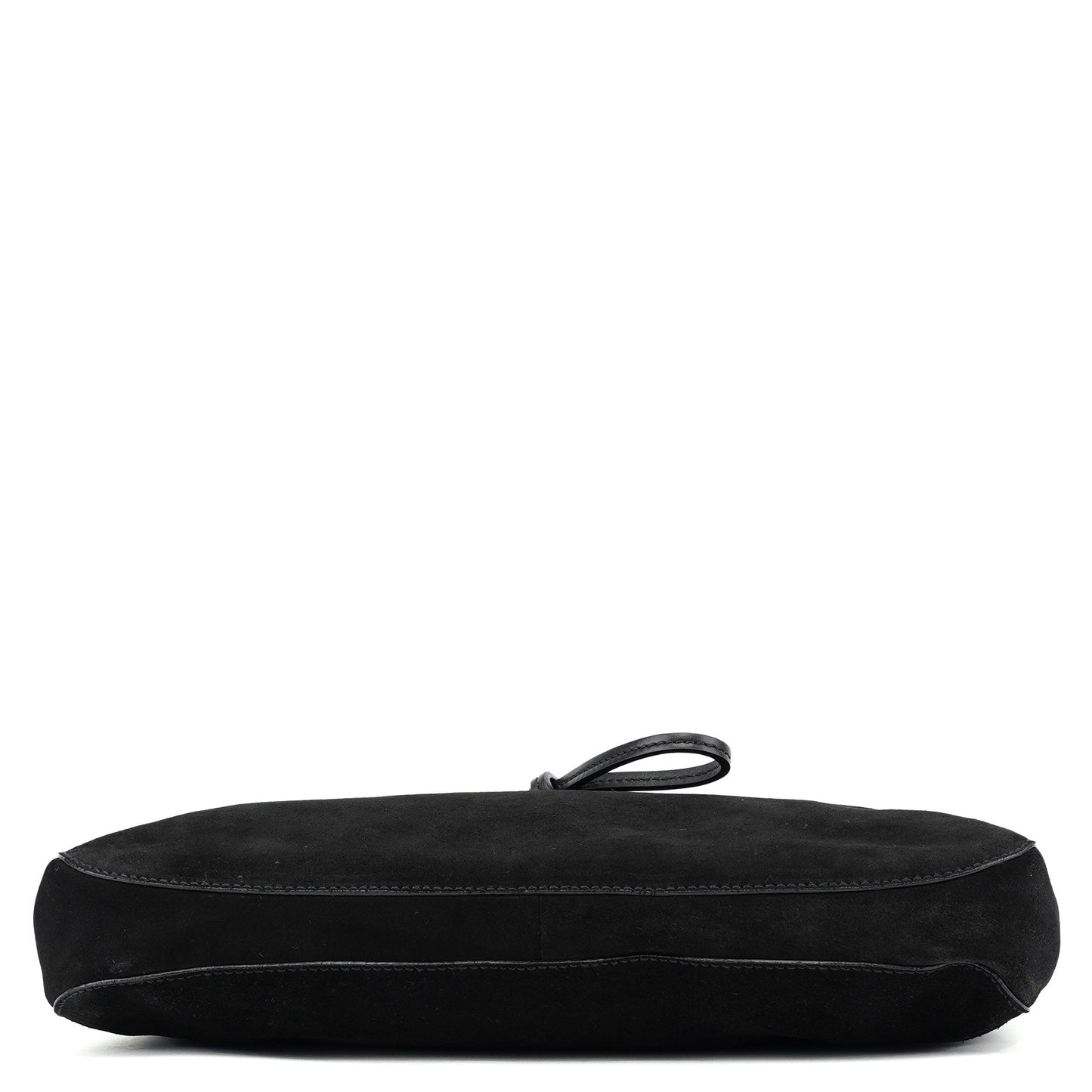 Black Suede Horsebit Shoulder Bag