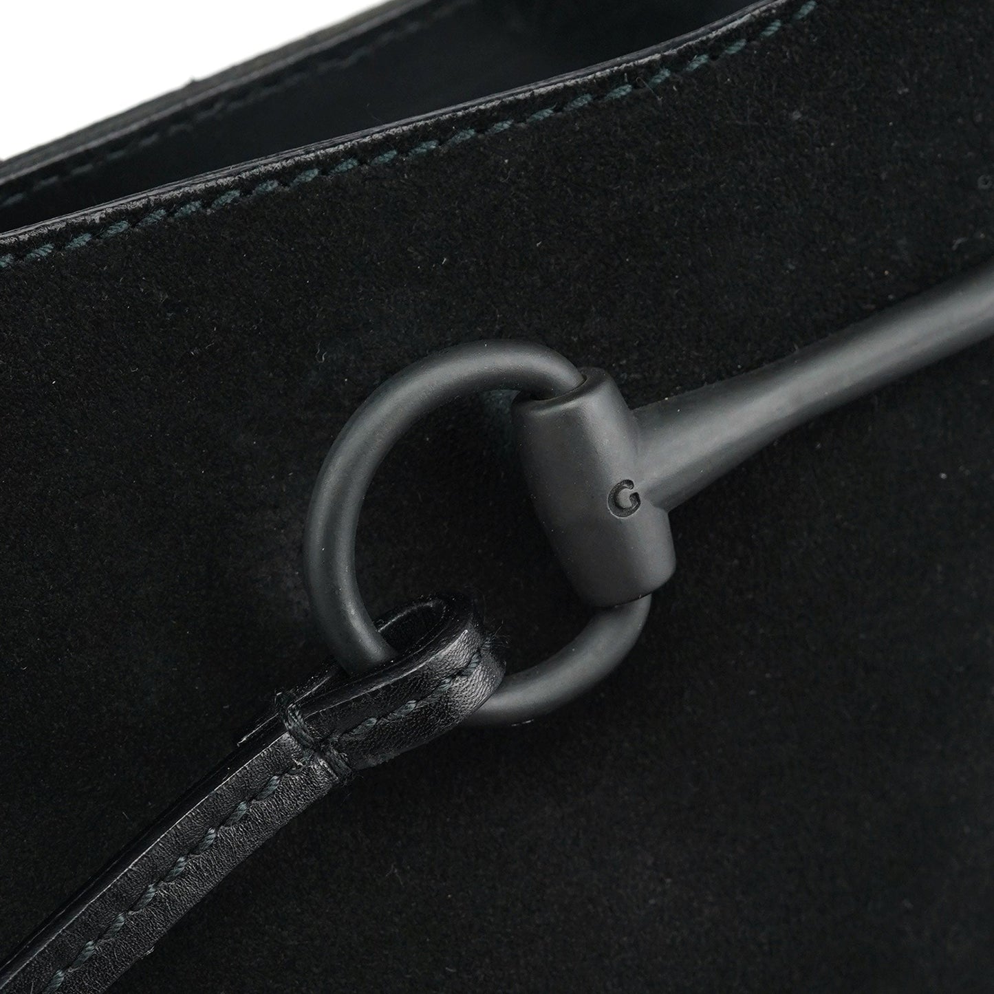 Black Suede Horsebit Shoulder Bag