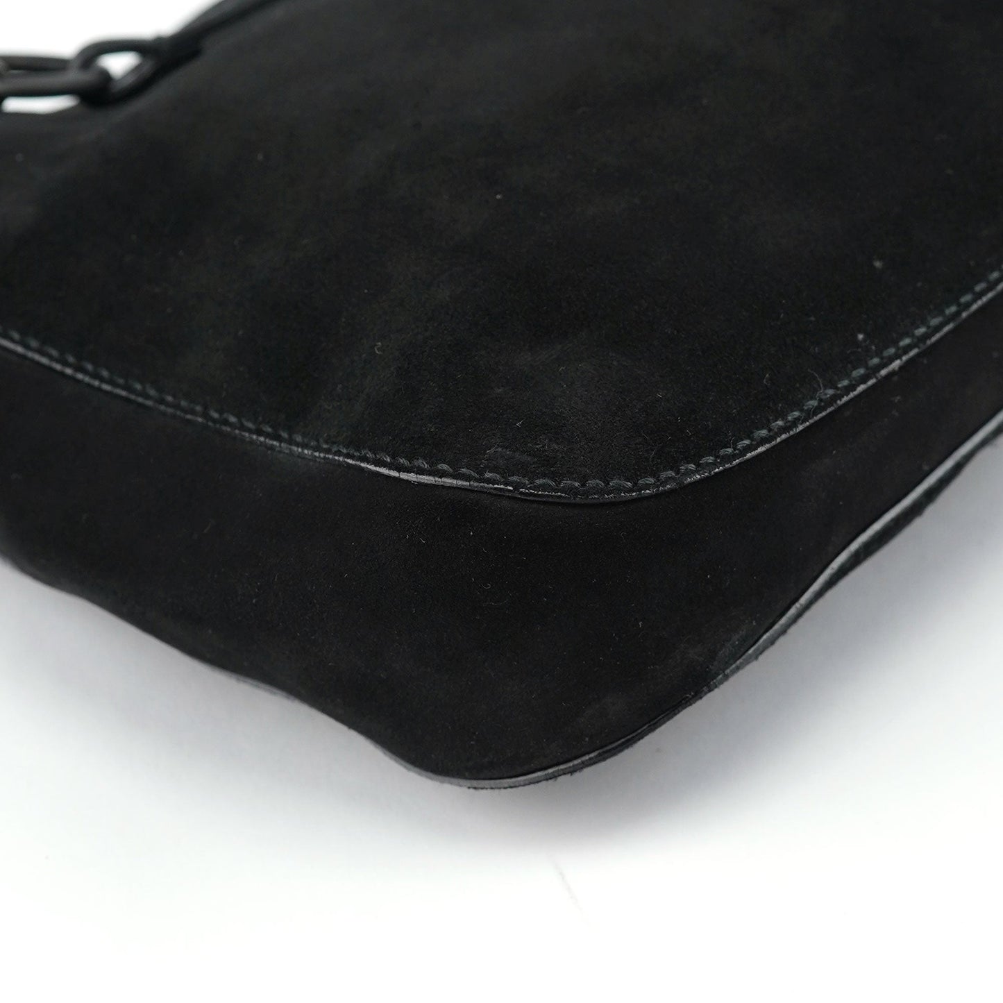 Black Suede Horsebit Shoulder Bag