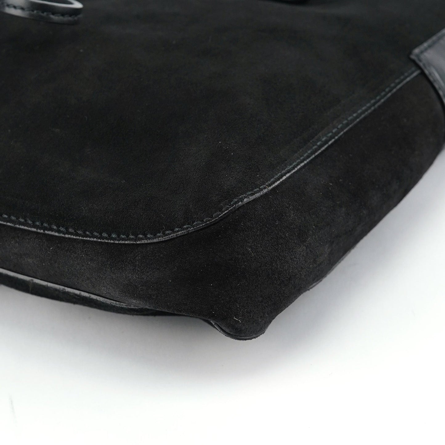 Black Suede Horsebit Shoulder Bag