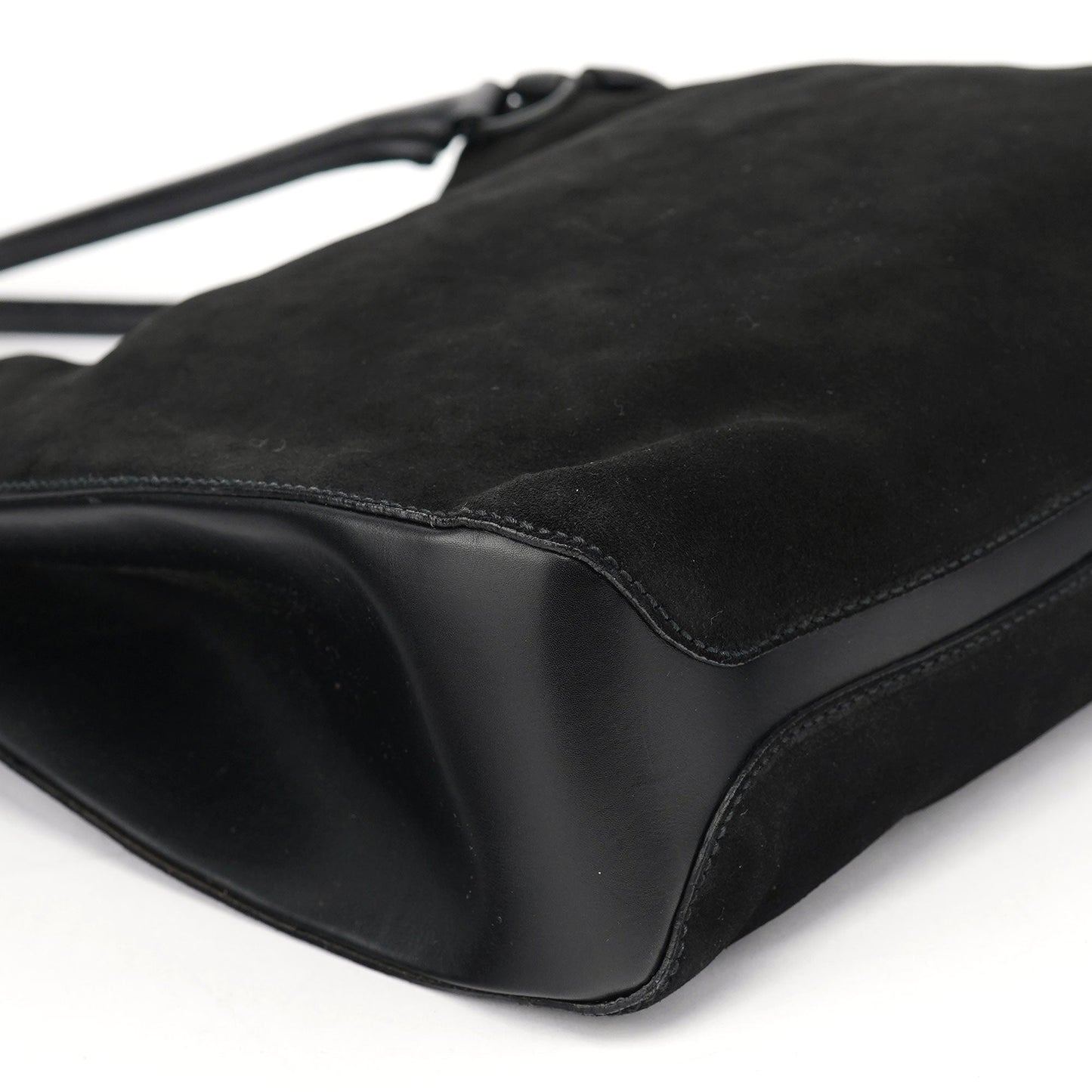 Black Suede Horsebit Tote Bag
