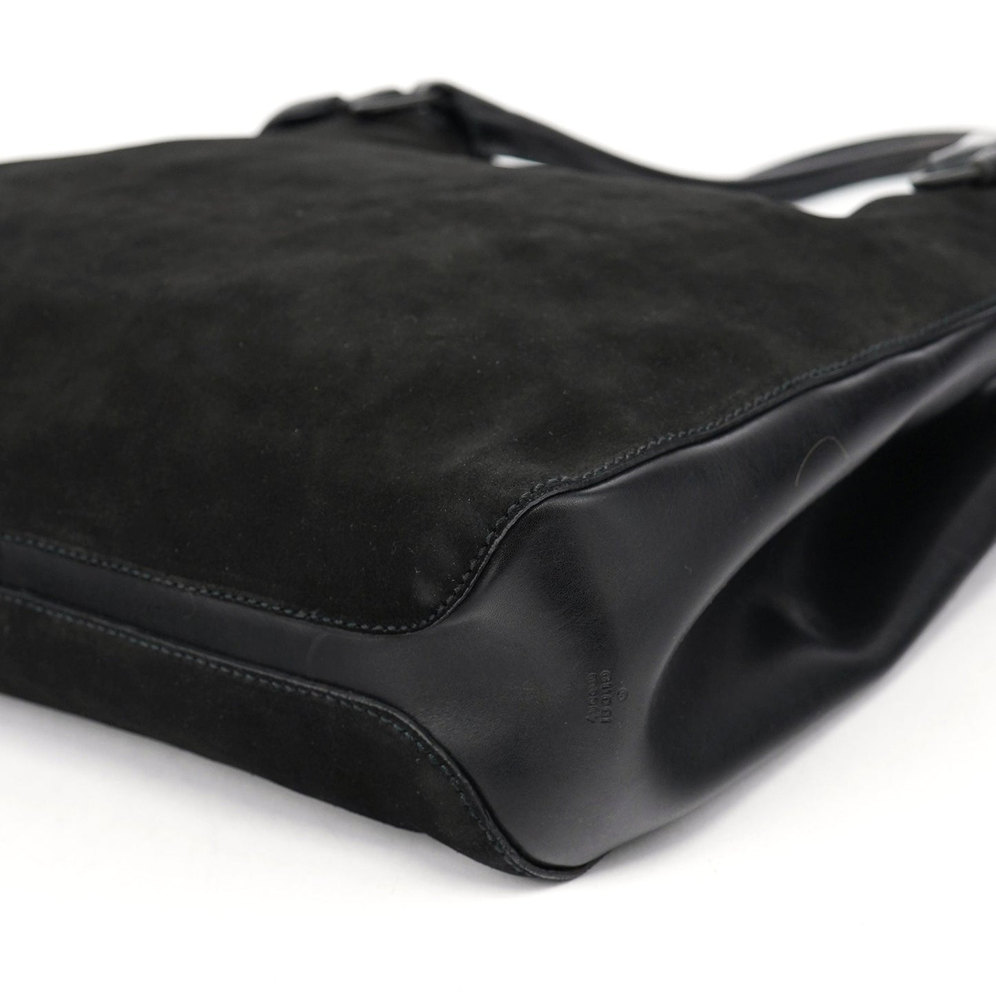 Black Suede Horsebit Tote Bag