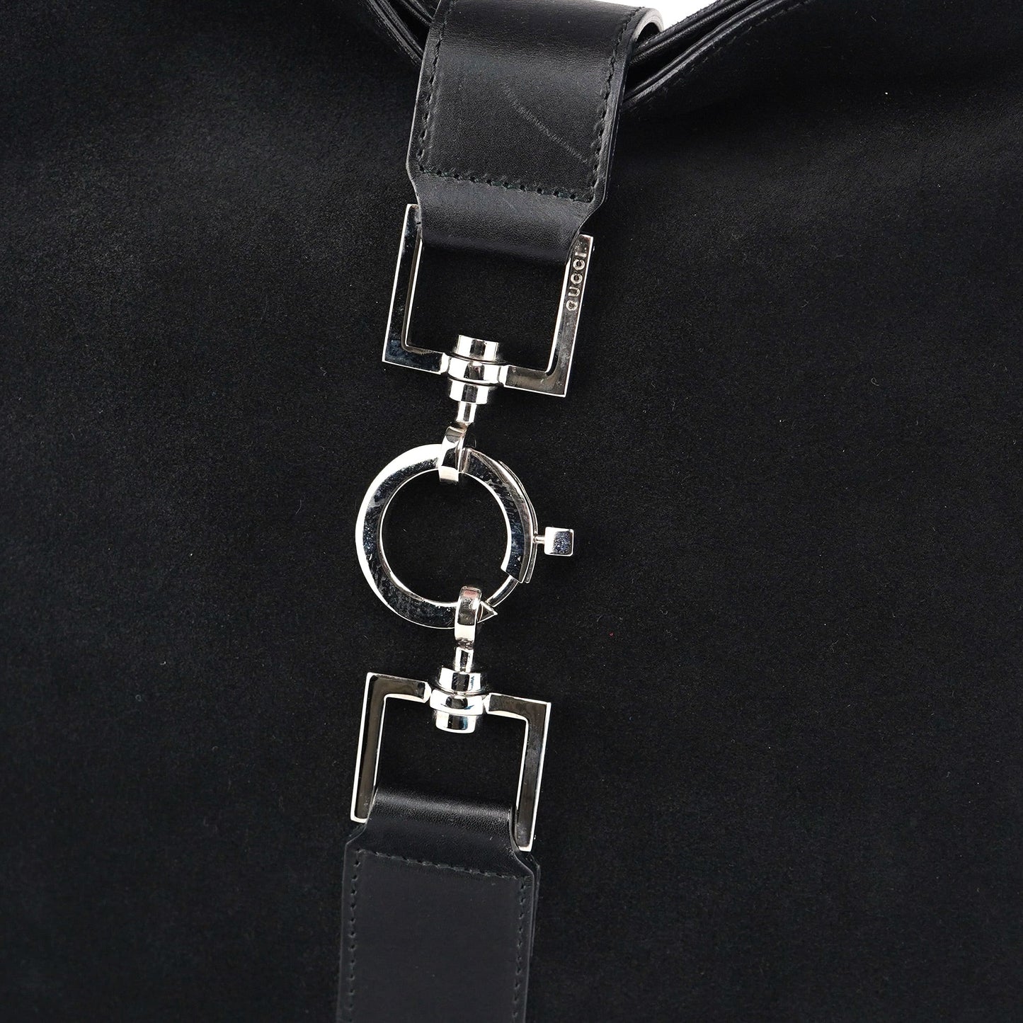 Black Suede Jackie Shoulder Bag