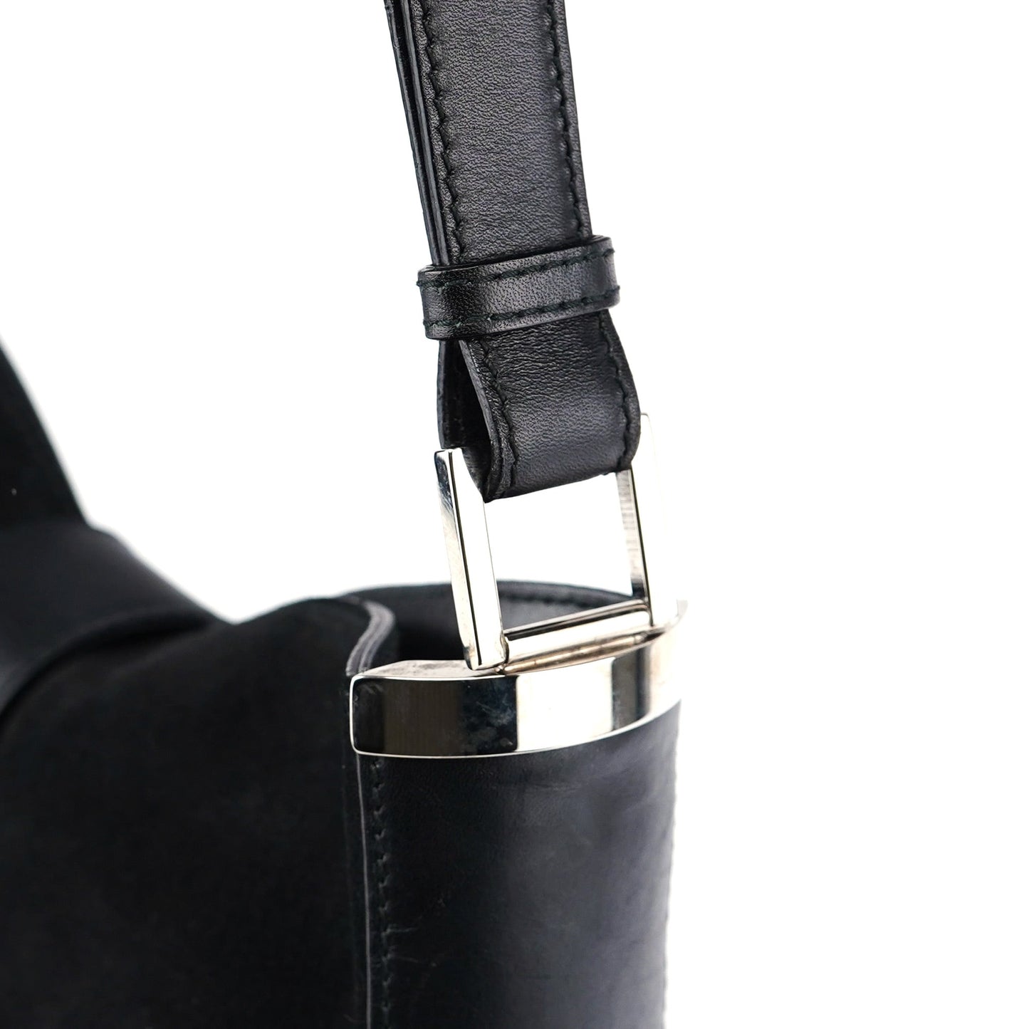 Black Suede Jackie Shoulder Bag