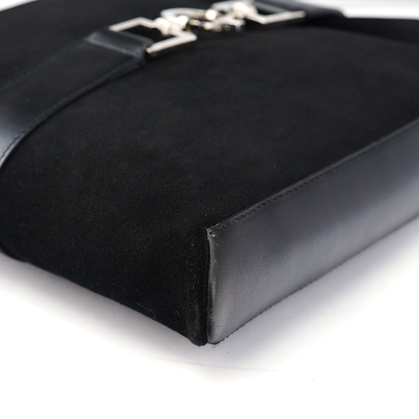 Black Suede Jackie Shoulder Bag