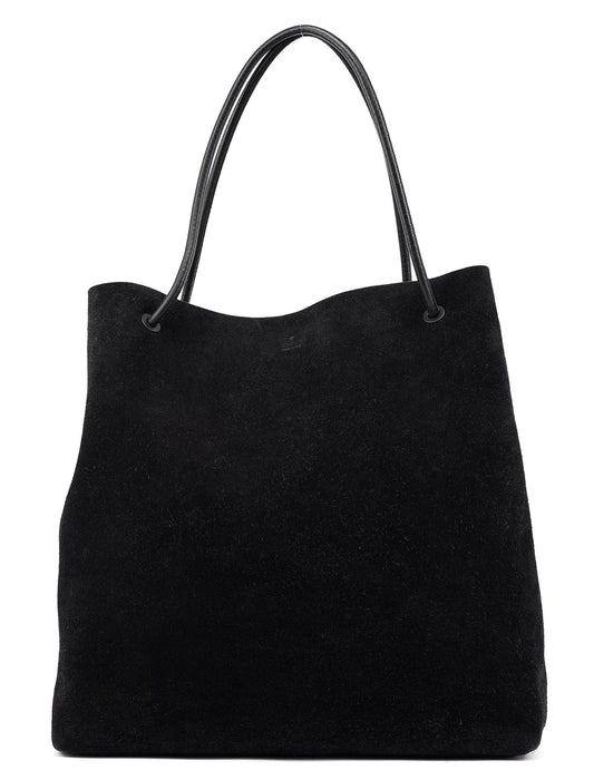 Black Suede Tote Bag