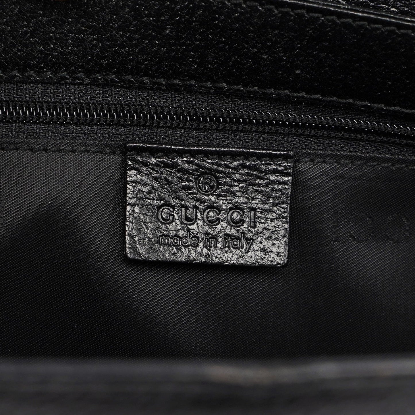 Black Textured Leather Hobo Shoulder Bag