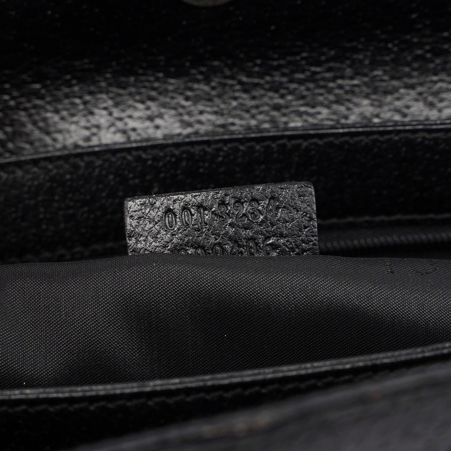 Black Textured Leather Hobo Shoulder Bag