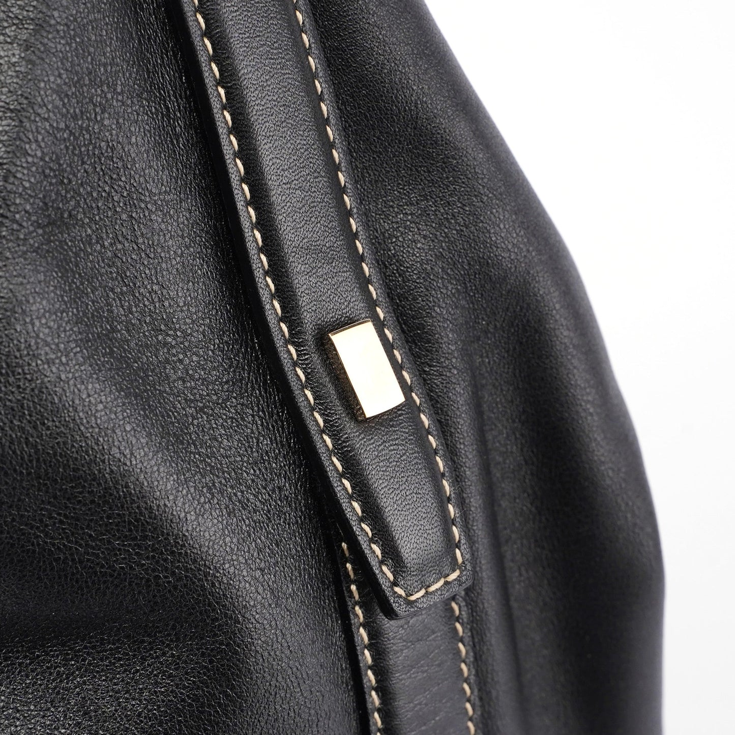 Black Vitello Hobo Shoulder Bag