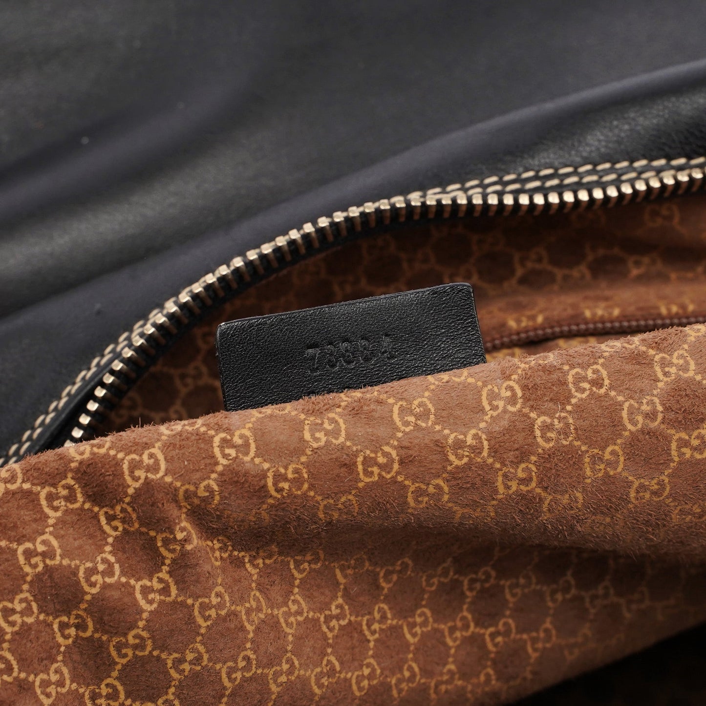 Black Vitello Hobo Shoulder Bag