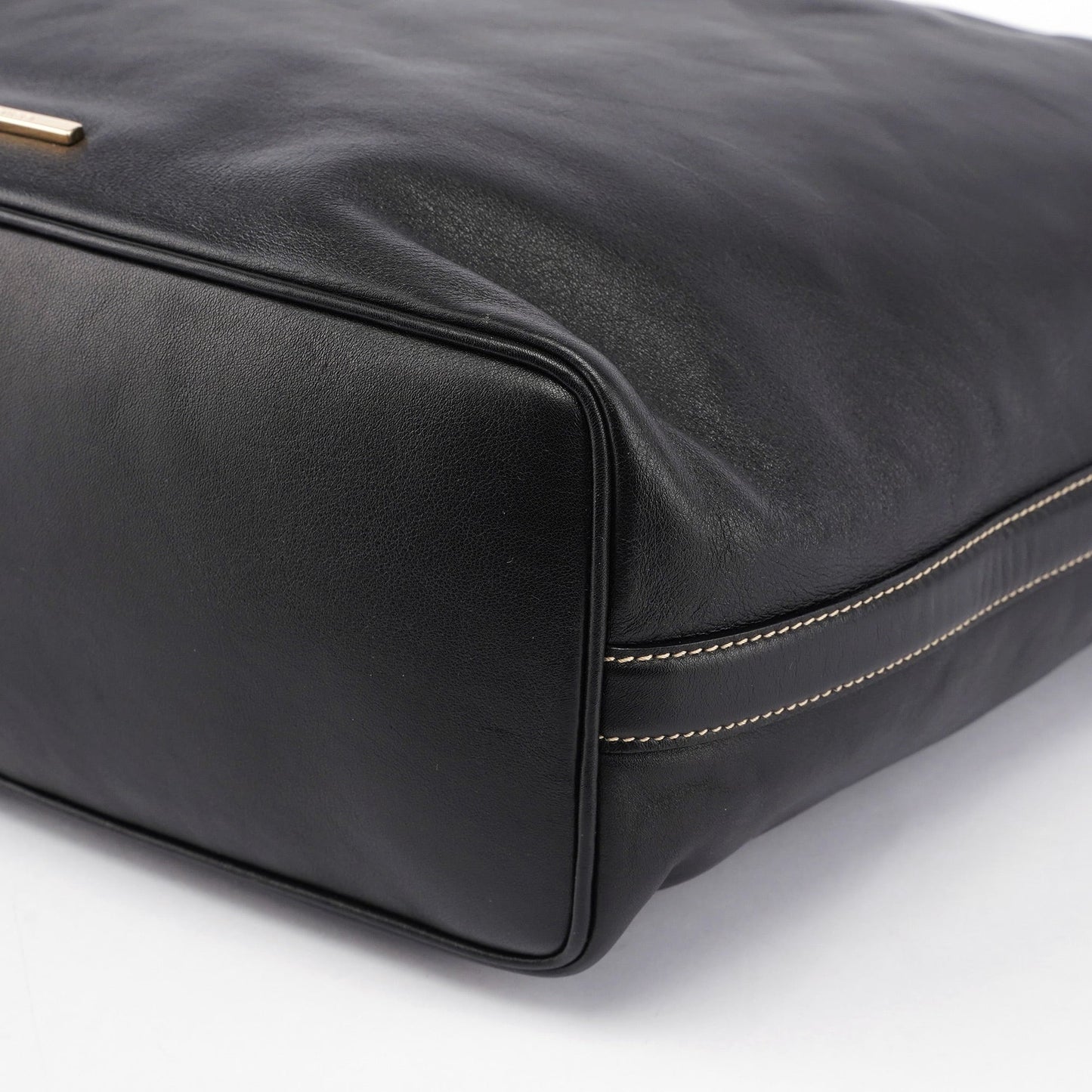 Black Vitello Hobo Shoulder Bag