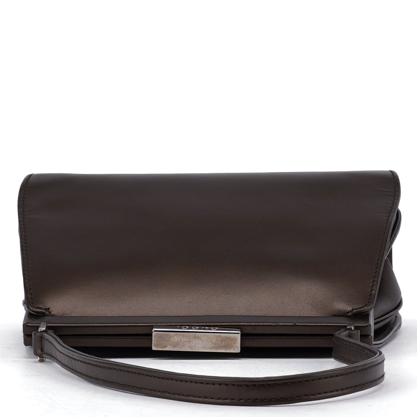 Bronze Calfskin Clutch Shoulder Bag