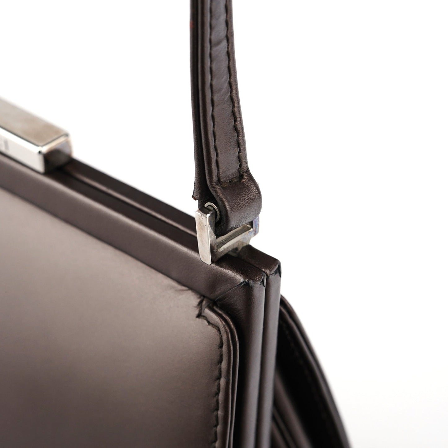 Bronze Calfskin Clutch Shoulder Bag