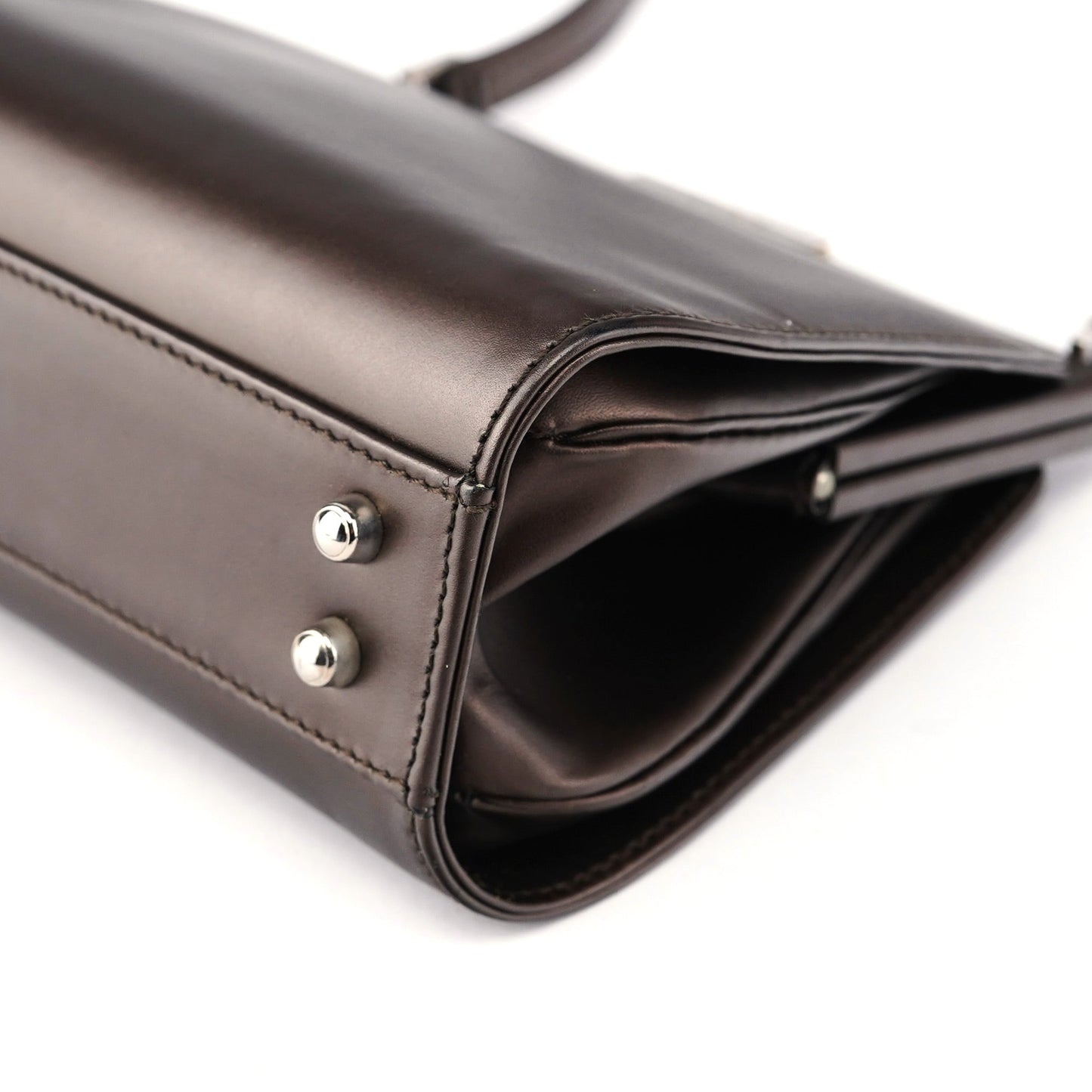 Bronze Calfskin Clutch Shoulder Bag