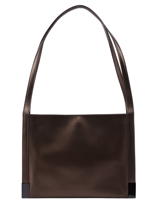 Bronze Calfskin Hobo Shoulder Bag