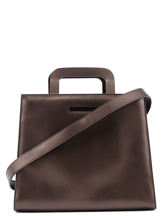 Bronze Leather 2-Way Tote Bag