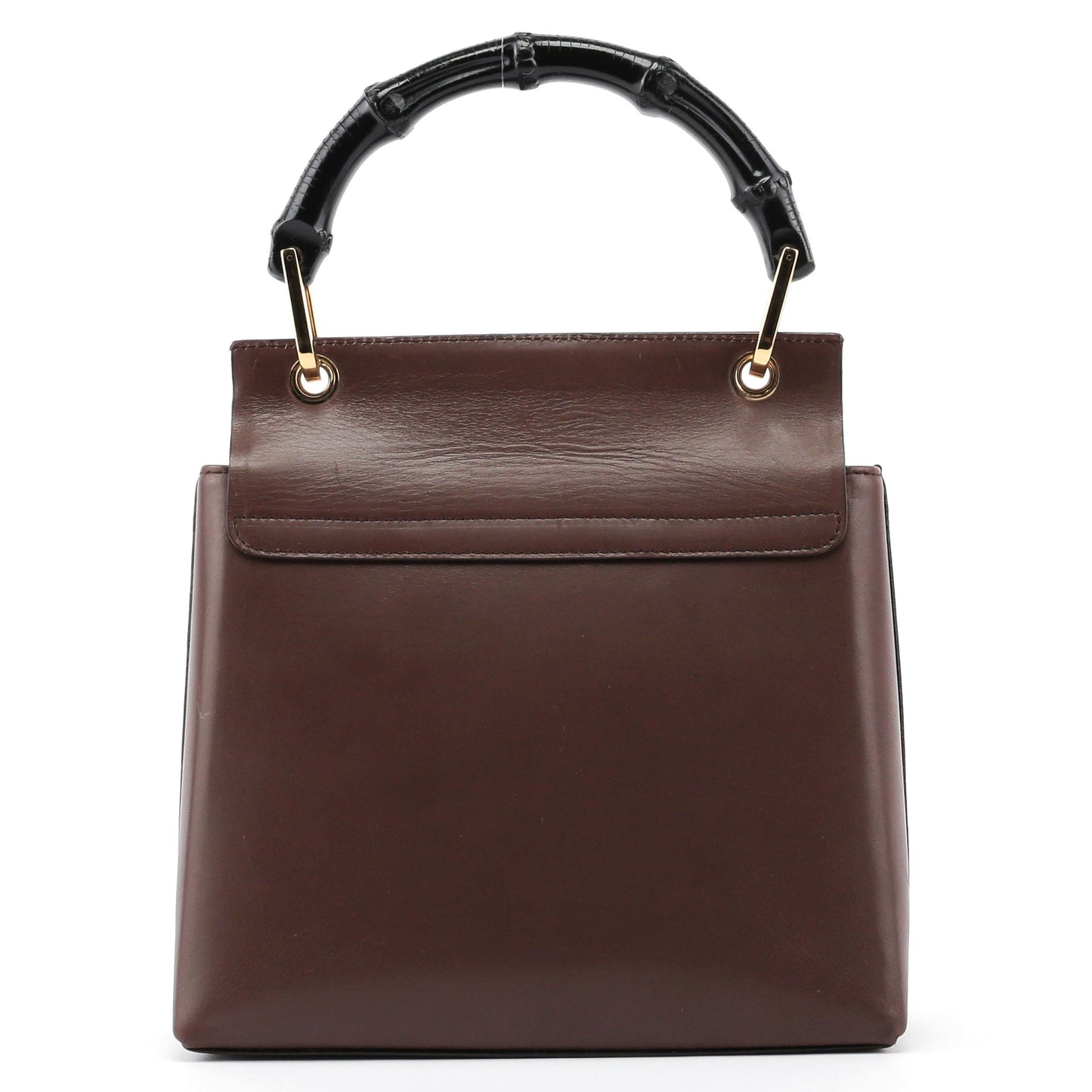 Brown Bamboo Top Handle Bag