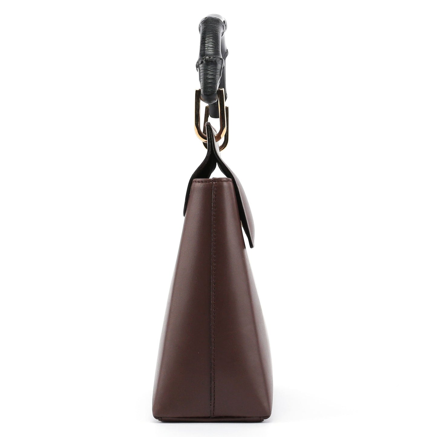 Brown Bamboo Top Handle Bag